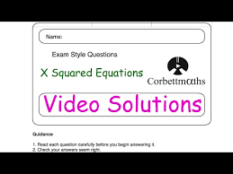 X Squared Equations Answers