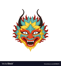 Colorful Dragon Head Element Of Chinese
