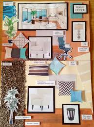 Home Office Sample Board Turquoise And Cream Interior