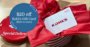 20 off a 100 kohl s gift card