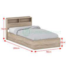 Lanna Single Size Storage Bed Frame Oak
