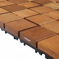 Brown Teak Wood Deck Tiles For Floor
