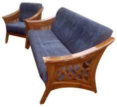 brown rectangular modern teak wood sofa