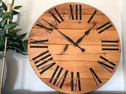 Large Alder Distressed Wall Clock Solid