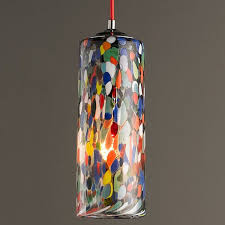 Colorful Glass Cylinder Pendant Light