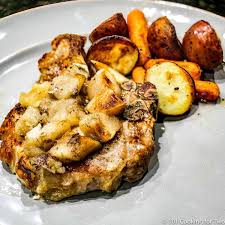 sheet pan baked apple pork chops with