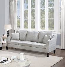 2pc Sofa Set Gray Chenille Fabric Sofa