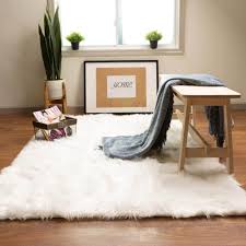 faux fur fluffy rug snow white