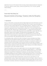 pdf research articles in sociology variation in the discipline pdf research articles in sociology variation in the discipline