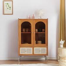 Wooden Display Cabinet With Arch Doors