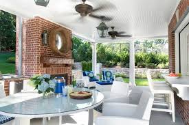 Covered Patio With Fireplace