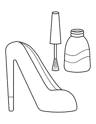 high heel and makeup coloring page