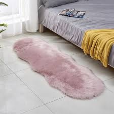 pink fur carpet for living room with