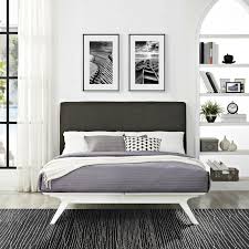 1.0 out of 5 stars 1. Modway Tracy Mid Century Modern Wood Platform Queen Size Bed In White Brown Ebay