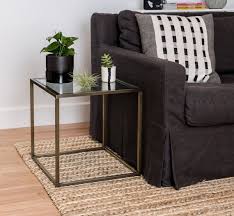 Brass Side Table Cube Furniture Minimal