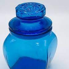 Cobalt Blue Glass Canister Jar Indiana