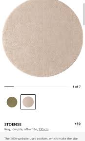 ikea round rug 130cm beige off white