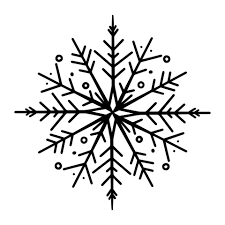 black and white snowflake doodle vector