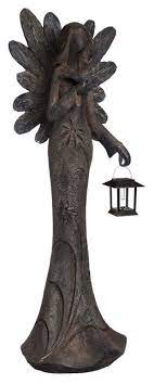 angel garden statue with solar lantern