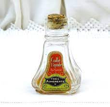 Antique French Flared Glass Glue Bottle
