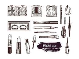 hand drawn makeup vector art icons