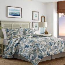 4 Piece Blue Cotton Queen Comforter Set