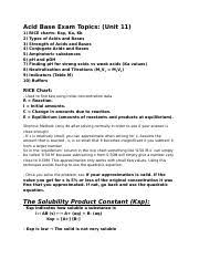Chemistry S2 Test 4 Study Guide Docx Acid Base Exam