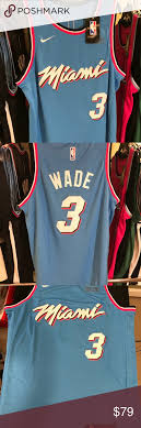 City edition miami heat blue #3 nba jersey. Rare Blue Miami Heat Nba City Edition Wade Jersey Brand New With Tags Size Large Instantly Upgrade Your Wardrobe This Summer With Blue Miami Miami Heat Jersey