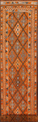 orange runner rug tribal