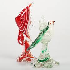 Bird And Fish Art Glass Glass