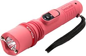 Amazon Com Police Stun Gun 305 Max Volt Rechargeable With Tactical Led Flashlight Pink Sports Outdoors