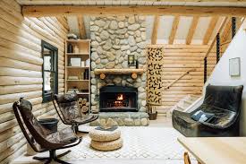 Friday Cabins 71 Stone Fireplace