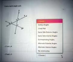 vertical angles linear pair same side