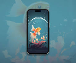golden fish in the aquarium wallpaper