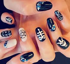satanic temple nail art satan nails