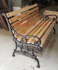 Outdoor Cast Iron And Wooden Bench