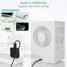 This portable battery operated air conditioner is powered through a usb cord. Buy Evaporative Air Cooler Battery Operated Personal Air Conditioner For Bedroom Office Table Camping Outdoor 5000mah Rechargeable Battery Auto Oscillation 700ml Water Tank Online In Germany B0919myjbk