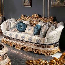 Luxury Carved Wooden Sofa For Living