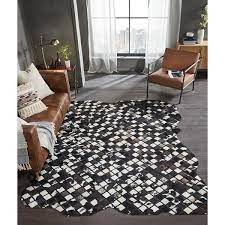 squares leather area rug pe1204 1014