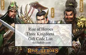 Diesen code einlösen für 1500 münzen / 5 diamanten Rise Of Heroes Three Kingdoms Gift Code July 2021