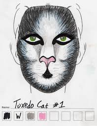 tuxedo cat makeup sketch 1 weasyl