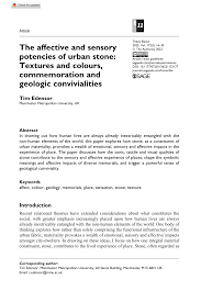 sensory potencies of urban stone