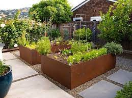 corten steel raised garden beds