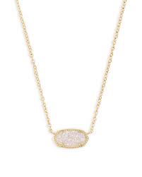elisa gold pendant necklace in drusy