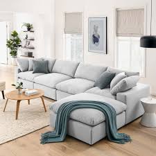 sectional sofa set in light gray