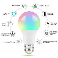 Jeobest Wifi Smart Led Bulb Wifi Led Light Bulb Color Changing Light Bulbs With Smartphone Controlled Daylight Night Light Home Lighting Works With Alexa And Google Assistant Walmart Com