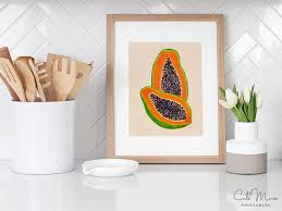 Papaya Print Printable Fruit Painting