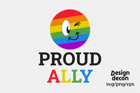 lgbtq pride month proud ally retro svg