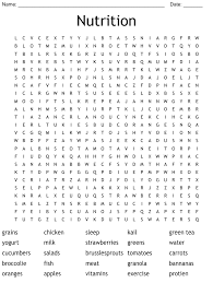 nutrition word search wordmint