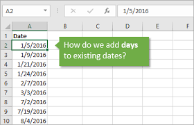subtract days to a date excel